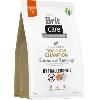 Корм для виставкових собак Brit Care Dog Hypoallergenic Dog Show Champion з лососем та оселедцем 3кг (8595602559114) | Фото 1