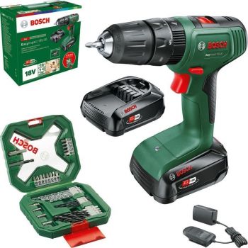 Шуруповерт-дриль ударний акумуляторний Bosch EasyImpact 18V-40 18В 2х2А год + набір приладдя | Фото 1