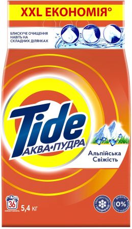 Купить стиральное средство Пральний порошок TIDE Аква-Пудра Альпійська Свіжість Автомат 5.4кг (8006540535189) | Фото 4