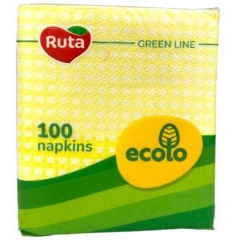 Серветки Ruta Ecolo жовті 21х24 см 100 шт (4820202896012) Серветки Ruta Ecolo жовті 21х24 см 100 шт (4820202896012) | Фото 1