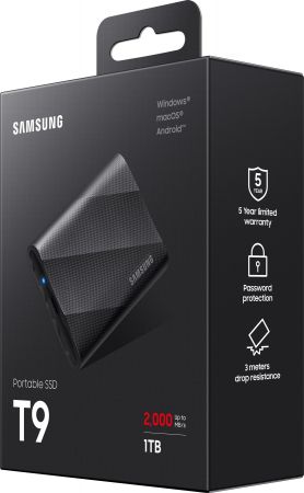 Портативний SSD SAMSUNG 2TB USB 3.2 Gen 2 Type-C T9 Black (MU-PG2T0B/EU) | Фото 9