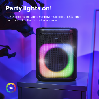 Портативна акустична система Trust Azura 50Вт, 1.0, ВТ 5.2, TWS, MP3, IPX4, RGB, Чорний | Фото 11