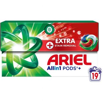 Капсули для прання Ariel Pods+ All-in-1 Extra Stain Removal 19 шт (8700216765800) | Фото 1