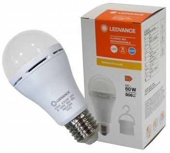 Лампа світлодіодна LEDVANCE акумуляторна A60 8W 806Lm 6500К E27 (4099854102431) | Фото 1