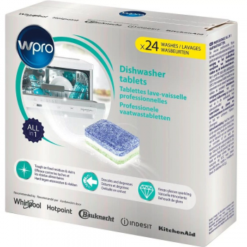 АРХІВ!!! Таблетки для посудомийної машини Whirlpool – Wpro, 24 таб. (DWTABS24WASHESITES) | Фото 1
