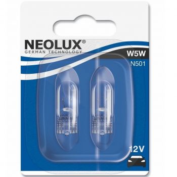 Лампа Neolux розжарювання 12V W5W 5W W2,1x9.5D Standard (2шт) (NE_N501-02B) | Фото 1