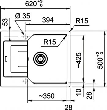 Мийка кухонна FRANKE Urban UBG 611-62 сірий сланець (114.0716.708) | Фото 3
