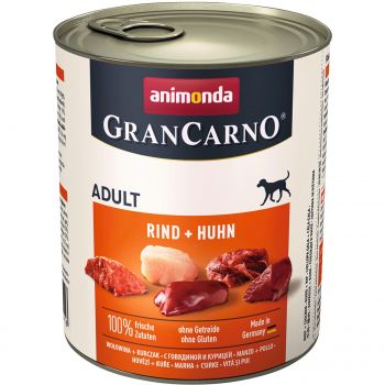 Корм вологий для собак GranCarno з яловичиною та куркою 800 г (4017721827416) | Фото 1