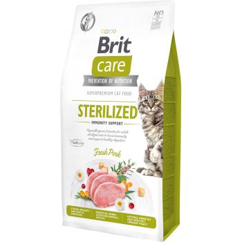 Сухий корм Brit Care Cat GF Sterilized Immunity Support для стерилізованих кішок, зі свининою, 7 кг (8595602565085) | Фото 1