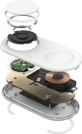 Бездротовий зарядний пристрій BELKIN 2в1 15Вт Pad Qi2 White (WIZ021VFWH) Бездротовий зарядний пристрій BELKIN 2в1 15Вт Pad Qi2 White (WIZ021VFWH) | Фото 6