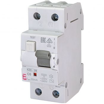 Дифы автоматический выключатель ETI KZS-2M C 6/0,03 тип AC (10kA) | Фото 1