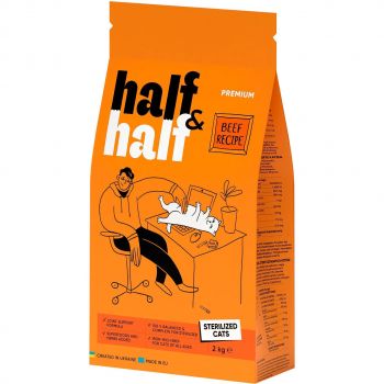 Сухий корм для стерилізованих котів Half&Half з яловичиною 2кг (4820261920802) | Фото 1