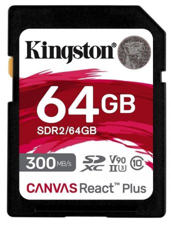 Карта пам`яті KINGSTON 64GB SDXC C10 UHS-II U3 R300/W260MB/s (SDR2/64GB) | Фото 1