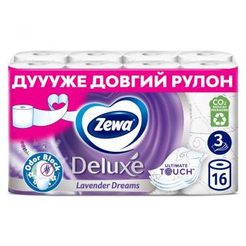 Туалетний папір Zewa Deluxe Лаванда біла 16 шт (7322540534535) | Фото 1