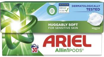 Капсули для прання Ariel Pods All-in-1 Sensitive Skin 30 шт для чутливої шкіри (8700216766012) | Фото 2
