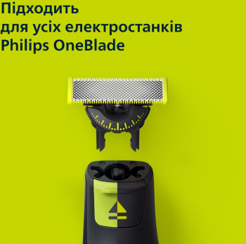 Купить аксессуар к бритвам и эпиляторам Змінне лезо PHILIPS OneBlade QP624/50 (2 шт) з насадками для тіла | Фото 4