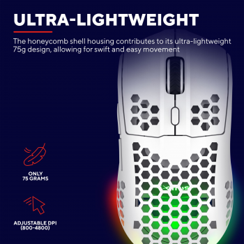 Ігрова миша TRUST GXT 929 Helox WL White (25390_TRUST) Ігрова миша TRUST GXT 929 Helox WL White (25390_TRUST) | Фото 9