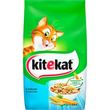 Сухий корм для дорослих кішок Kitekat з рибою та овочами 1.8 кг (5900951279881) | Фото 1