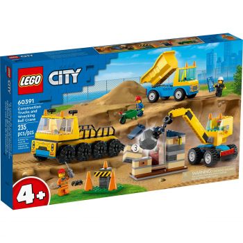 Купить конструктор LEGO City Будівельна вантажівка та кулястий кран-таран (60391) | Фото 1