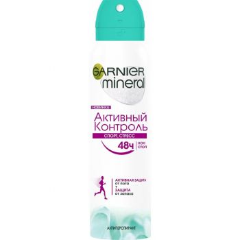 Купить дезодорант и антипреспирант Антиперспірант Garnier Mineral Активний Контроль Спорт, Стрес 150мл | Фото 1