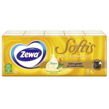 Носові хусточки ZEWA Softis Soft&Sensitive 10*9 шт (7322540926262) | Фото 2