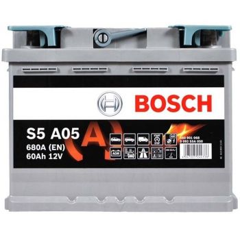 Автомобільний акумулятор Bosch 60Ah-12v AGM (S5A05), R+, EN680 (6900277641) (0092S5A050) | Фото 1