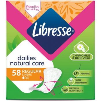 Щоденні гігієнічні прокладки LIBRESSE Natural Care Normal Mu 58 (7322540575453) | Фото 1