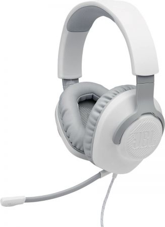 Ігрова гарнітура JBL Quantum 100 White (JBLQUANTUM100WHT) | Фото 1