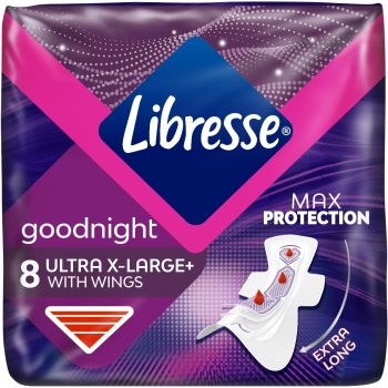 Прокладки гігієнічні LIBRESSE Ultra Goodnight extra wings 8 шт. (7322540918281) | Фото 1
