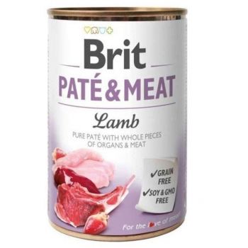 Корм із ягням для собак Brit Pate & Meat Lamb 400 г | Фото 1