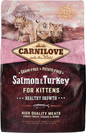 Сухий корм для кошенят Carnilove Salmon & Turkey Kitten з лососем та індичкою 2 кг (8595602512225) | Фото 2