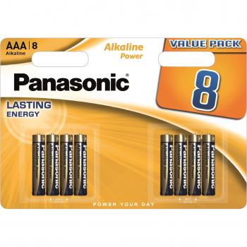 Батарейки PANASONIC Alkaline Power AAA BLI 8 (LR03REB/8BW) | Фото 1