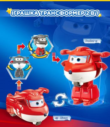 Ігрова фігурка-трансформер Super Wings Transform-a-Bots Джетт (Jett) (EU780010) | Фото 3