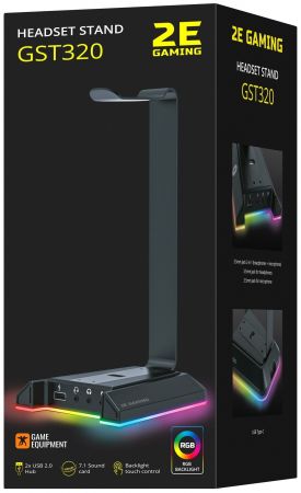 2E Gaming 3в1 подставка для гарнитуры RGB 7.1 USB Black (2E-GST320UB) | Фото 4
