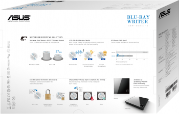 Оптичний привід портативний ASUS SBW-06D2X-U Blu-ray Combo burner M-DISC USB2.0 чорний Retail Box Оптичний привід портативний ASUS SBW-06D2X-U Blu-ray Combo burner M-DISC USB2.0 чорний Retail Box | Фото 6