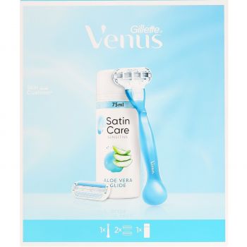 Подарунковий набір Бритва Gillette Venus Smooth з 2 змінними картирджами + Гель для гоління Gillette | Фото 1