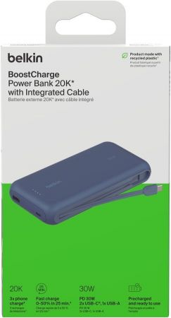 Портативний акумулятор BELKIN 20000mAh, 30W USB-C Blue (BPB024HQBL) | Фото 8
