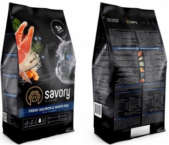 Savory зі свіжим лососем та білою рибою 400 г (4820232630013) | Фото 3