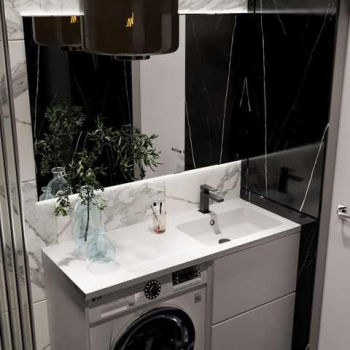 Купить раковину Набір для ванної Adamant Flate 120R, з сифоном Click-Clac (4824296208501) | Фото 8