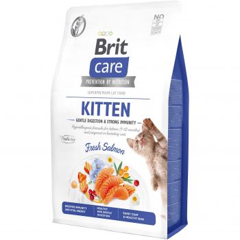Сухий корм Brit Care Cat GF Kitten Gentle Digestion Strong Immunity для кошенят, з лососем, 2 кг(8595602565047) Сухий корм Brit Care Cat GF Kitten Gentle Digestion Strong Immunity для кошенят, з лососем, 2 кг(8595602565047) | Фото 1