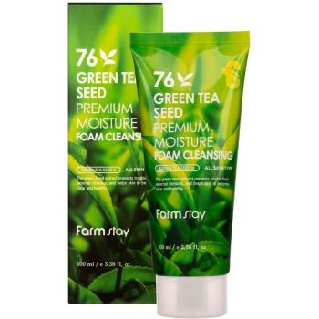 Farmstay Green Tea Seed Premium Moisture Foam Cleansing з насінням зеленого чаю 100 мл (880946977513) | Фото 1