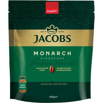 Кава Jacobs розчинна Monarch, 500гр, купаж арабіка /робуста (8714599108932) | Фото 1