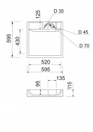 Купить раковину Раковина Adamant Washer New 595х595х115мм чорно-біла (4824296202903) | Фото 6