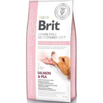Сухий корм для будь-якого віку Brit VetDiets при харчовій алергії з лососем горохом і гречкою 12 кг (8595602528035) | Фото 1