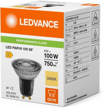 Лампа LEDVANCE GU10 8Вт 3000K 750Лм MR16 димується (4099854234941) | Фото 2