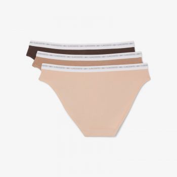 Жіночі труси-сліпи Lacoste 8F1338I87 S 3 шт. нюдові/бежеві/коричневі (8F1338I87TS) | Фото 2