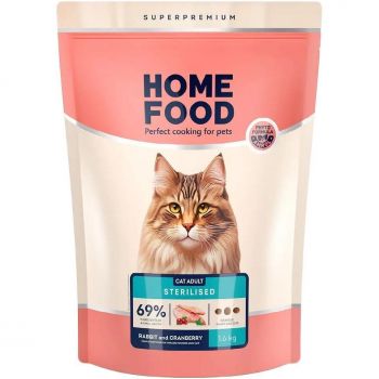 Сухий корм  HOME FOOD Кролик та журавлина 1,6кг (4820235020026) | Фото 1