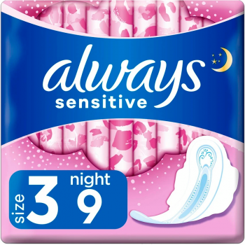 Прокладки гігієнічні ALWAYS Ultra Sensitive Night розмір 3 9 шт (4015400931348) | Фото 1