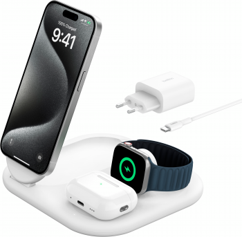 Бездротовий зарядний пристрій BELKIN 3в1 Magnetic Foldable iPhone/Watch/AirPods Qi2 15W, White Бездротовий зарядний пристрій BELKIN 3в1 Magnetic Foldable iPhone/Watch/AirPods Qi2 15W, White | Фото 10