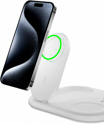 Бездротовий зарядний пристрій BELKIN 3в1 Magnetic Foldable iPhone/Watch/AirPods Qi2 15W, White Бездротовий зарядний пристрій BELKIN 3в1 Magnetic Foldable iPhone/Watch/AirPods Qi2 15W, White | Фото 5